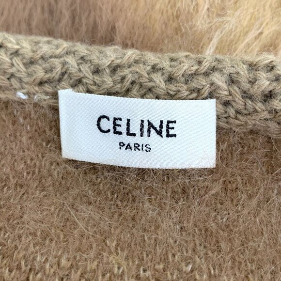 Celine Brown Diamond-Checked Mohair Cardigan Jacket With Gold Buttons XS - Picture 6 of 8